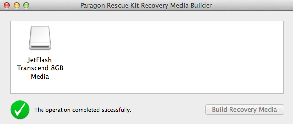 Zadanie zakończone. Urządzenie startowe zostało utworzone.
